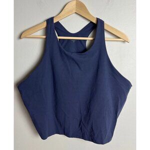 Athleta Navy Blue Cropped Sports Bra Tank Top Plus Size 2X Racerback Women’s